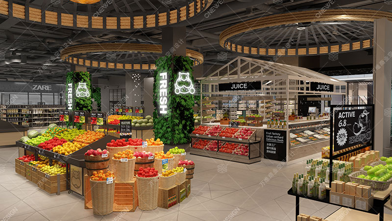 盒马鲜生新零售超市蔬果区设计
