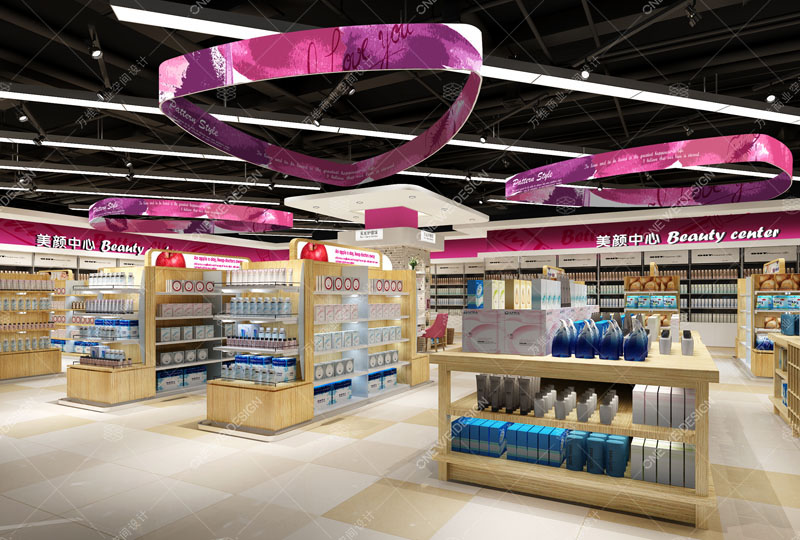 日化连锁—惠州美颜馆新零售设计_万维商业空间设计
