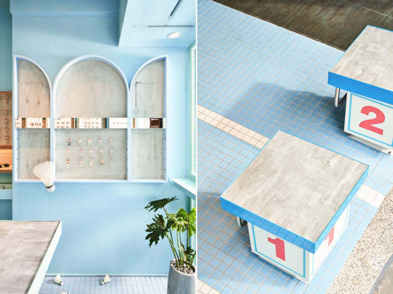 大面积撞色，小清新风的台湾运动超市设计，小资格调！