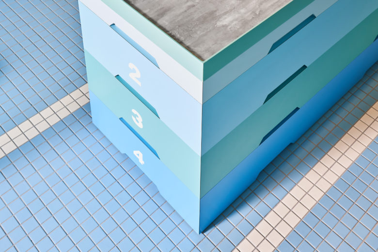 大面积撞色，小清新风的台湾运动超市设计，小资格调！