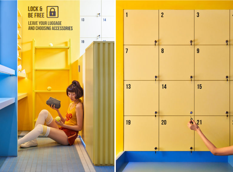 大面积撞色，小清新风的台湾运动超市设计，小资格调！