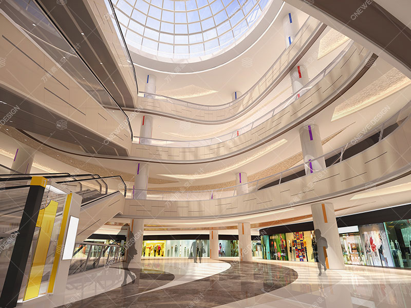 万维商场设计案例-大万购物中心中庭设计
