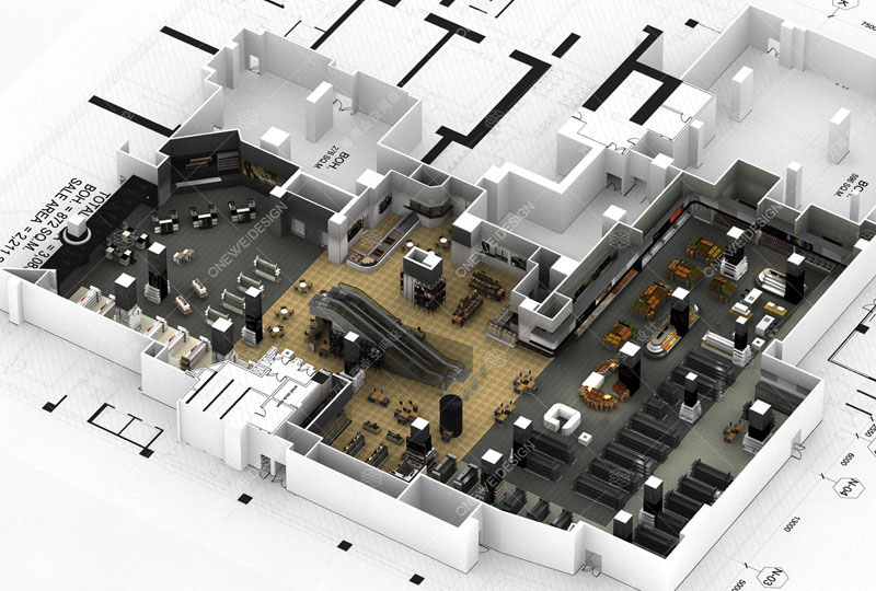 OLE超市鸟瞰图设计