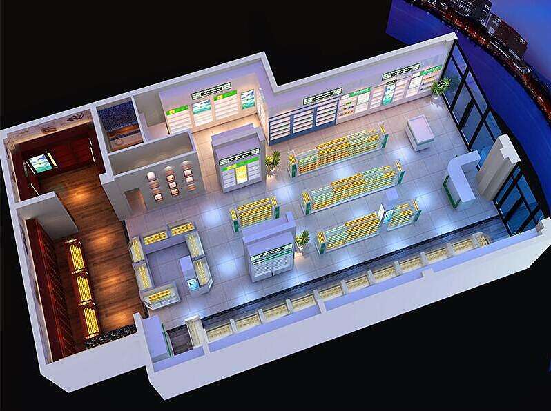 药店平面设计及装修效果图