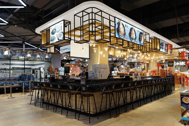 秦哲楠设计作品盒马鲜生现场照片